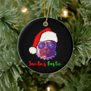 American Bulldog Kerstmis Santa's Beste Vriend T-S Keramisch Ornament