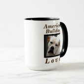 "American Bulldog Love" Dog Gift for her or Hem Mok (Voorkant rechts)