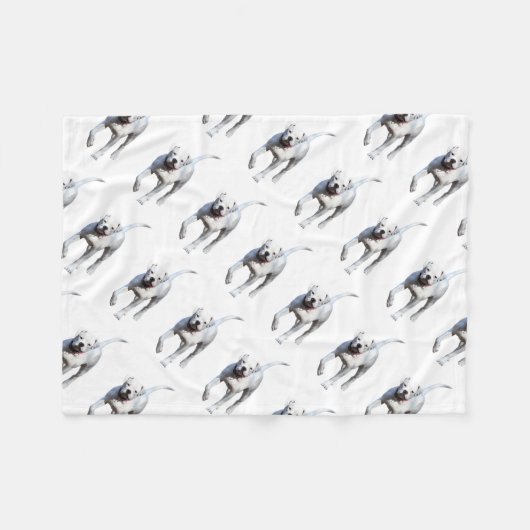 American Bulldog Pup Fleece Deken (Voorkant (Horizontaal))