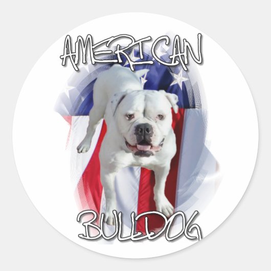 American Bulldog Ronde Sticker (Voorkant)