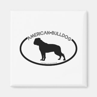 American Bulldog Silhouet Zwart Magneet