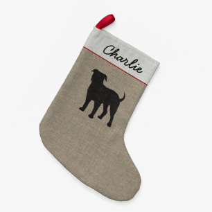 American Bulldog Silhouette Cute Dog Holiday Xmas Kleine Kerstsok