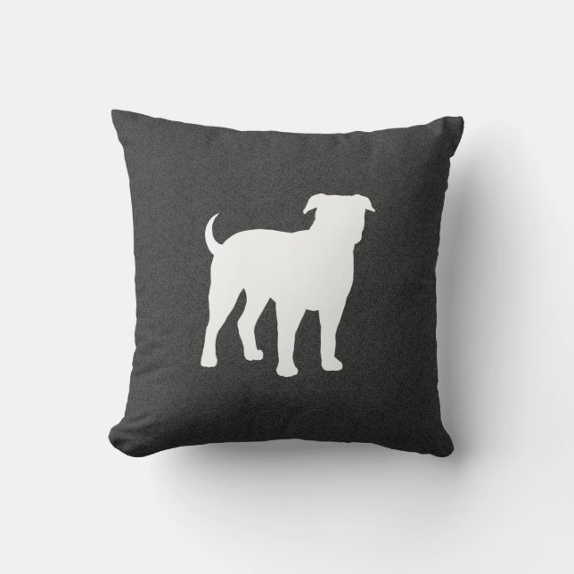 American Bulldog Silhouette Kussen (Voorkant)