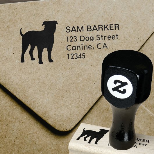 American Bulldog Silhouette retouradres Rubberstempel