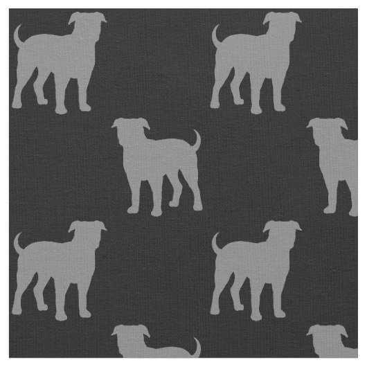 American Bulldog Silhouettes Pattern Cool Dogs Stof (Close Up)
