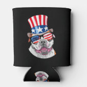 American Bulldog USA Flag Pet 4 juli Blikjeskoeler (Achterkant)