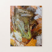 American Bullfrog in Snow Puzzle Legpuzzel (Verticaal)