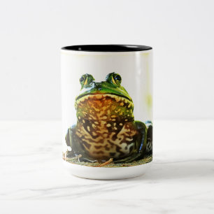 American Bullfrog Posing Two-Tone Coffee Mok