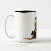 American Bullfrog Posing Two-Tone Coffee Mok (Links)