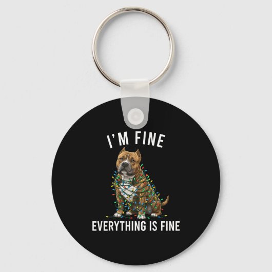 American Bully Christmas I'm Fine Everything Is Fi Sleutelhanger (Voorkant)