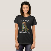 American Bully Christmas I'm Fine Everything Is Fi T-shirt (Voorkant volledig)