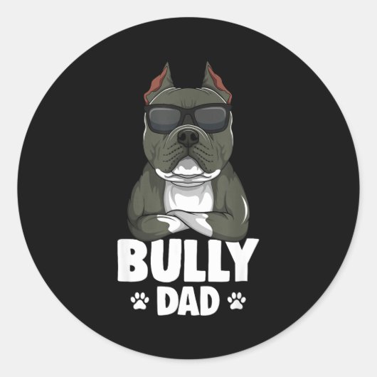 American Bully Dad Dogs Dad Men  Ronde Sticker (Voorkant)