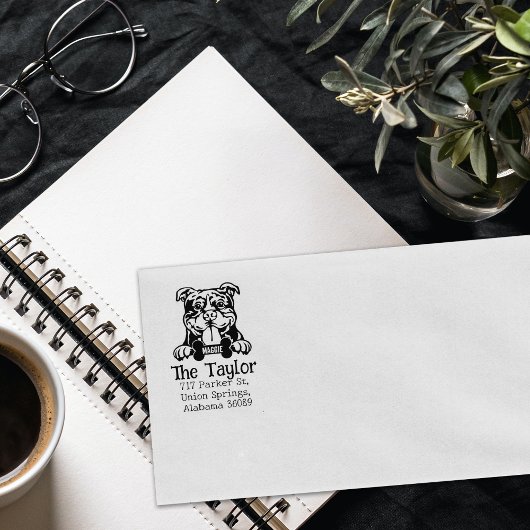 American Bully Dog, het adres van de douaneretour, Rubberstempel