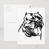 American Bully Dog, zwart silhouet Hoody Briefkaart (Voorkant / Achterkant)