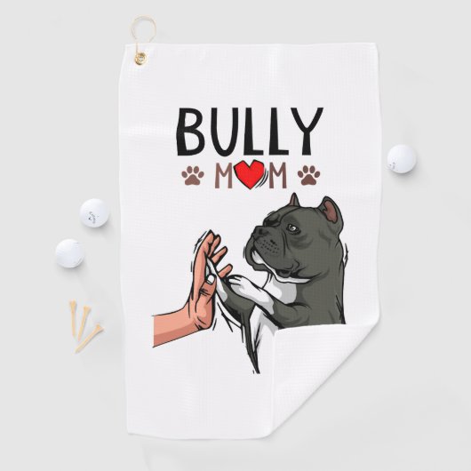 American Bully Mam Cute Dog Mama Funny Women Golfhanddoek (Insitu)