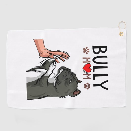 American Bully Mam Cute Dog Mama Funny Women Golfhanddoek (Horizontaal)