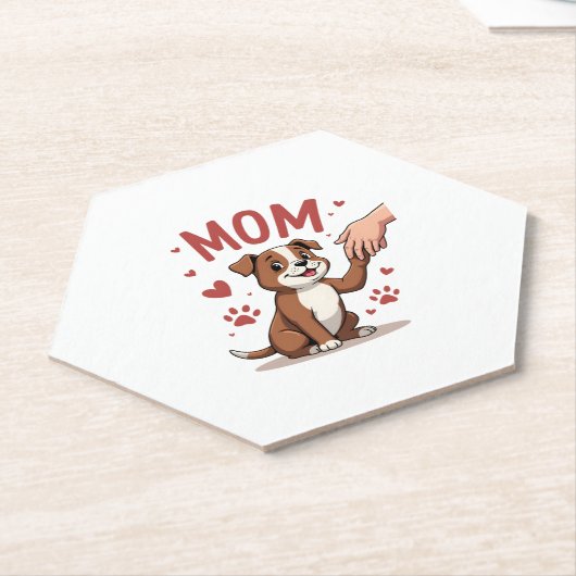 American Bully Mam Cute Dog Mama Funny Women Kartonnen Onderzetters (Schuin)