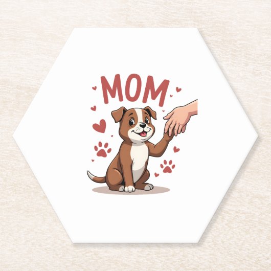 American Bully Mam Cute Dog Mama Funny Women Kartonnen Onderzetters (Voorkant)