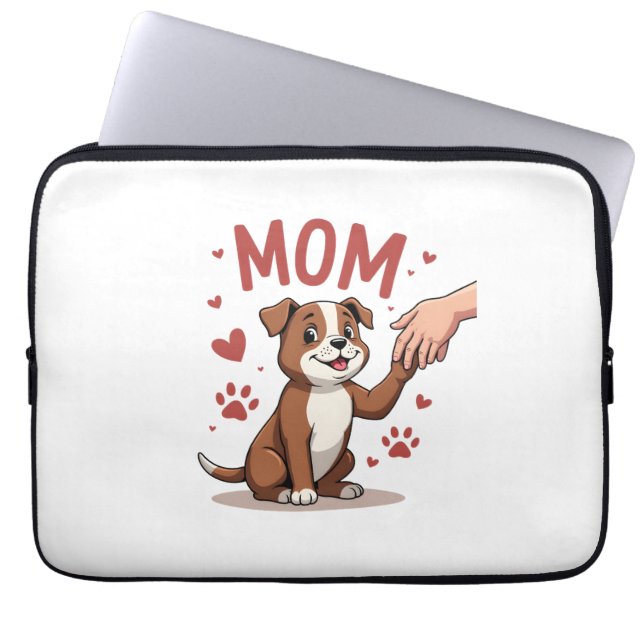 American Bully Mam Cute Dog Mama Funny Women Laptop Sleeve (Voorkant)