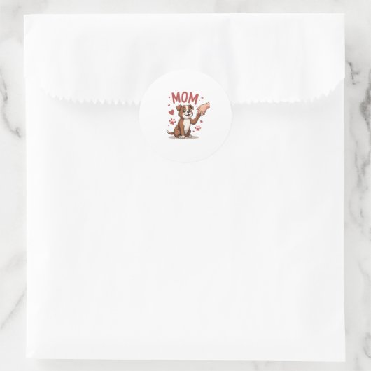 American Bully Mam Cute Dog Mama Funny Women Ronde Sticker (Tas)