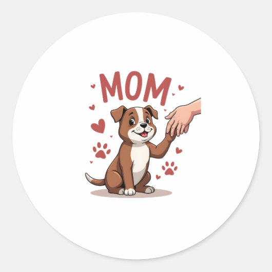 American Bully Mam Cute Dog Mama Funny Women Ronde Sticker (Voorkant)