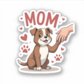 American Bully Mam Cute Dog Mama Funny Women Sticker (Voorkant)