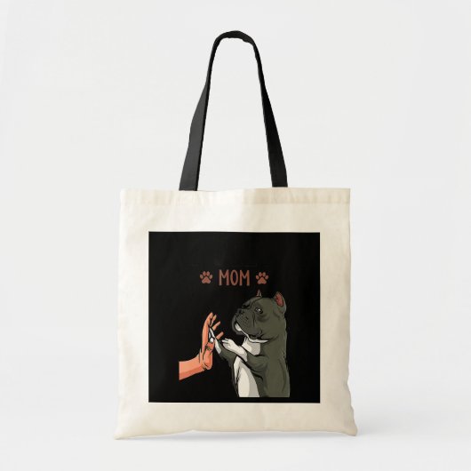 American Bully Mam Cute Dog Mama Funny Women Tote Bag (Voorkant)