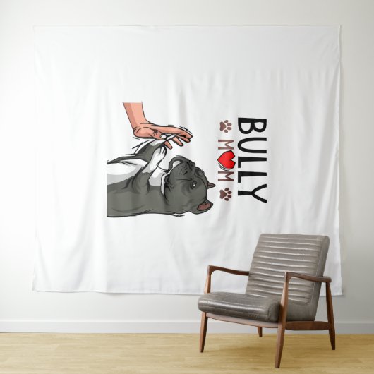 American Bully Mam Cute Dog Mama Funny Women Wandkleed (In Situ (horizontaal))