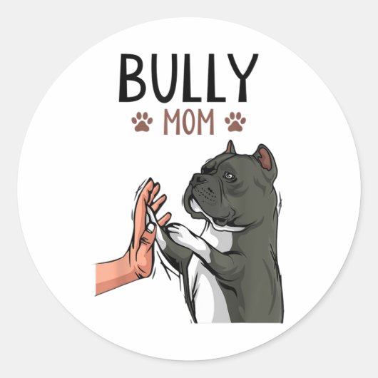 American Bully Mam Cute Dog Ronde Sticker (Voorkant)