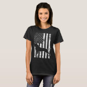 American Bully PitBull Dog With American Flag Vint T-shirt (Voorkant volledig)
