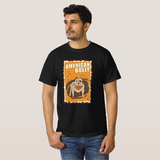 American Bully Retro | Amerikaanse stichtingen van T-shirt (Voorkant volledig)