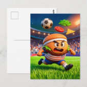 American burger soccer player charging across stad briefkaart (Voorkant / Achterkant)