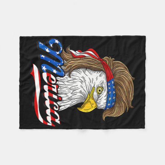 American Byld Eagle USA Vlag 4 juli Eagle USA Fleece Deken (Voorkant (Horizontaal))
