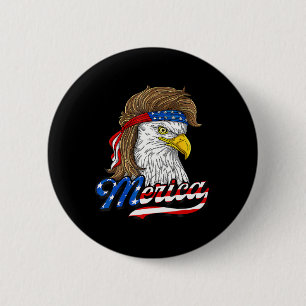 American Byld Eagle USA Vlag 4 juli Eagle USA Ronde Button 5,7 Cm