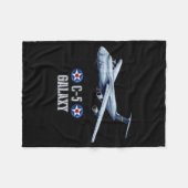 American C-5 Galaxy Military Transrt Aircraft Fleece Deken (Voorkant (Horizontaal))