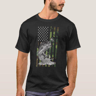 American Camo Bass Vist Design voor mannen Funny o T-shirt
