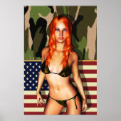 American Camo Bikini Babe Poster (Voorkant)