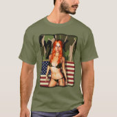 American Camo Bikini Babe T-shirt (Voorkant)