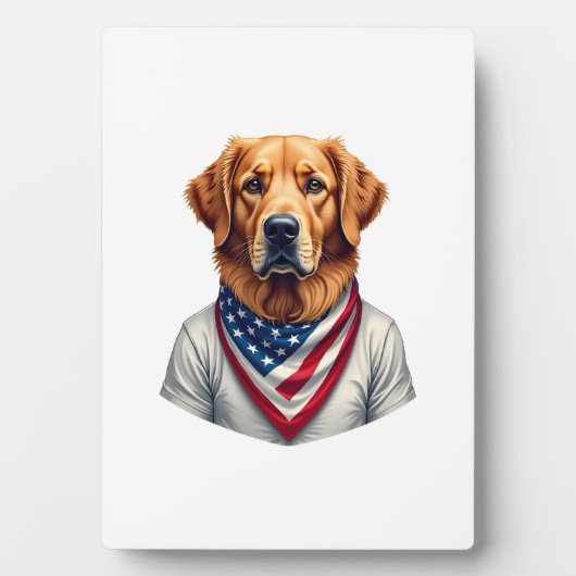 American Canine Golden Retriever Vintage Tee Fotoplaat (voorkant)