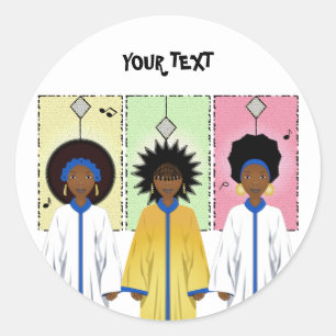 American Carolers Singers Kerstkoor Ronde Sticker