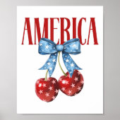 American Cherry Pie Coquette Bow Vrouwen Meisjes C Poster (Voorkant)