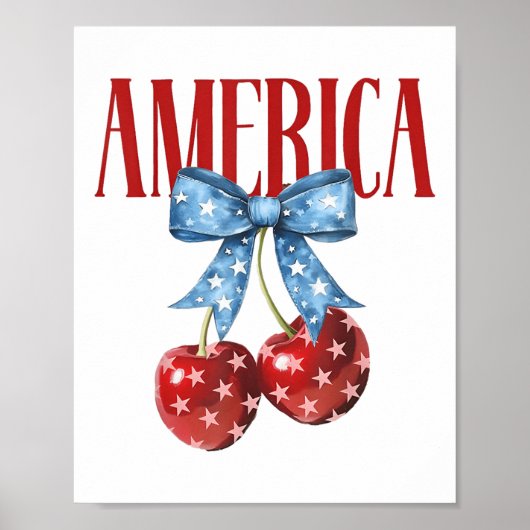 American Cherry Pie Coquette Bow Vrouwen Meisjes C Poster (Voorkant)
