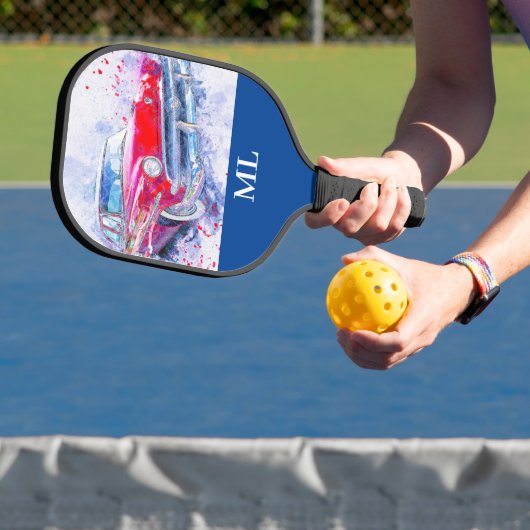 American Classic Car Monogramed Pickleball Paddle (Insitu)
