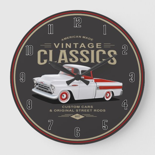American Classics White Truck Large Clock Grote Klok (Voorkant)
