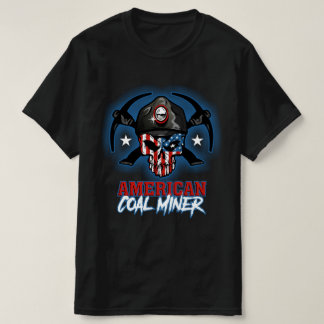 AMERICAN COAL MINER SKULL DESIGN T-SHIRT