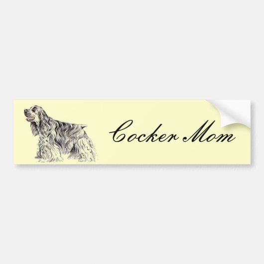 American Cocker Mam Bumpersticker (Voorkant)