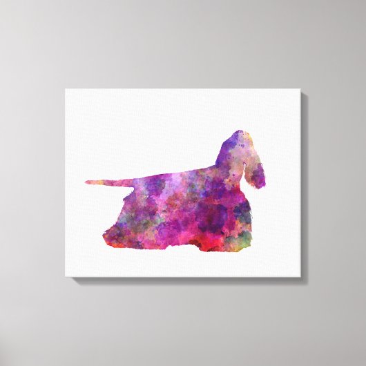 American Cocker Spaniel 01 in watercolor 2 Canvas Afdruk (Voorkant)