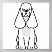 American Cocker Spaniel Dog Cartoon Poster (Voorkant)