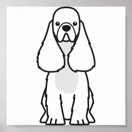 American Cocker Spaniel Dog Cartoon Poster (Voorkant)