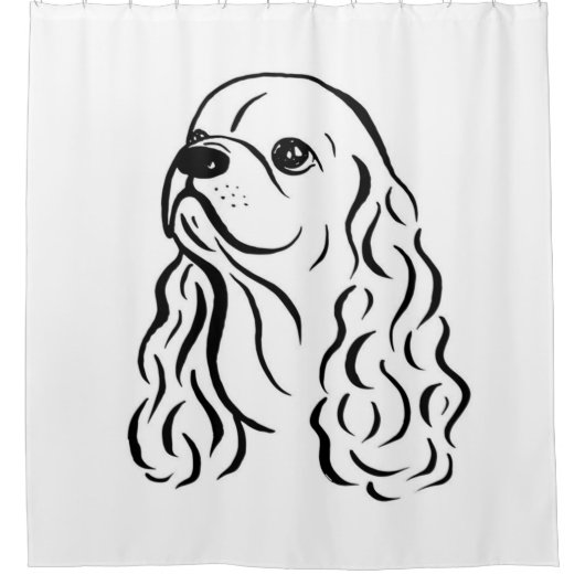 American Cocker Spaniel Painting Sketch Douchegordijn (Voorkant)